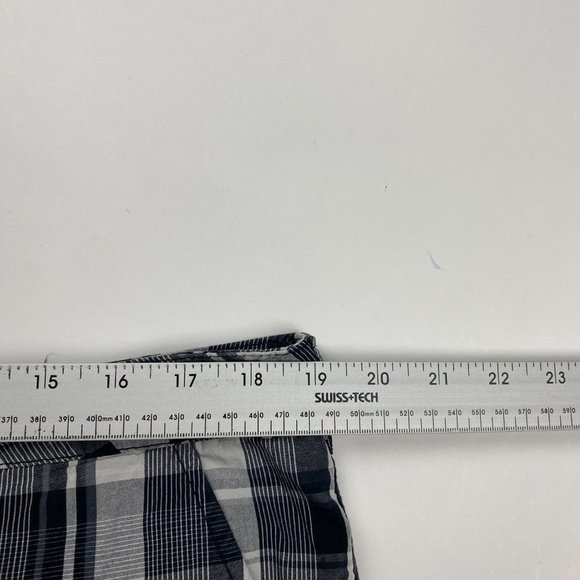 Nike Athletic Department Cargo Shorts Mens 36 Check Plaid Cotton 11" Black Gray - Picture 9 of 14